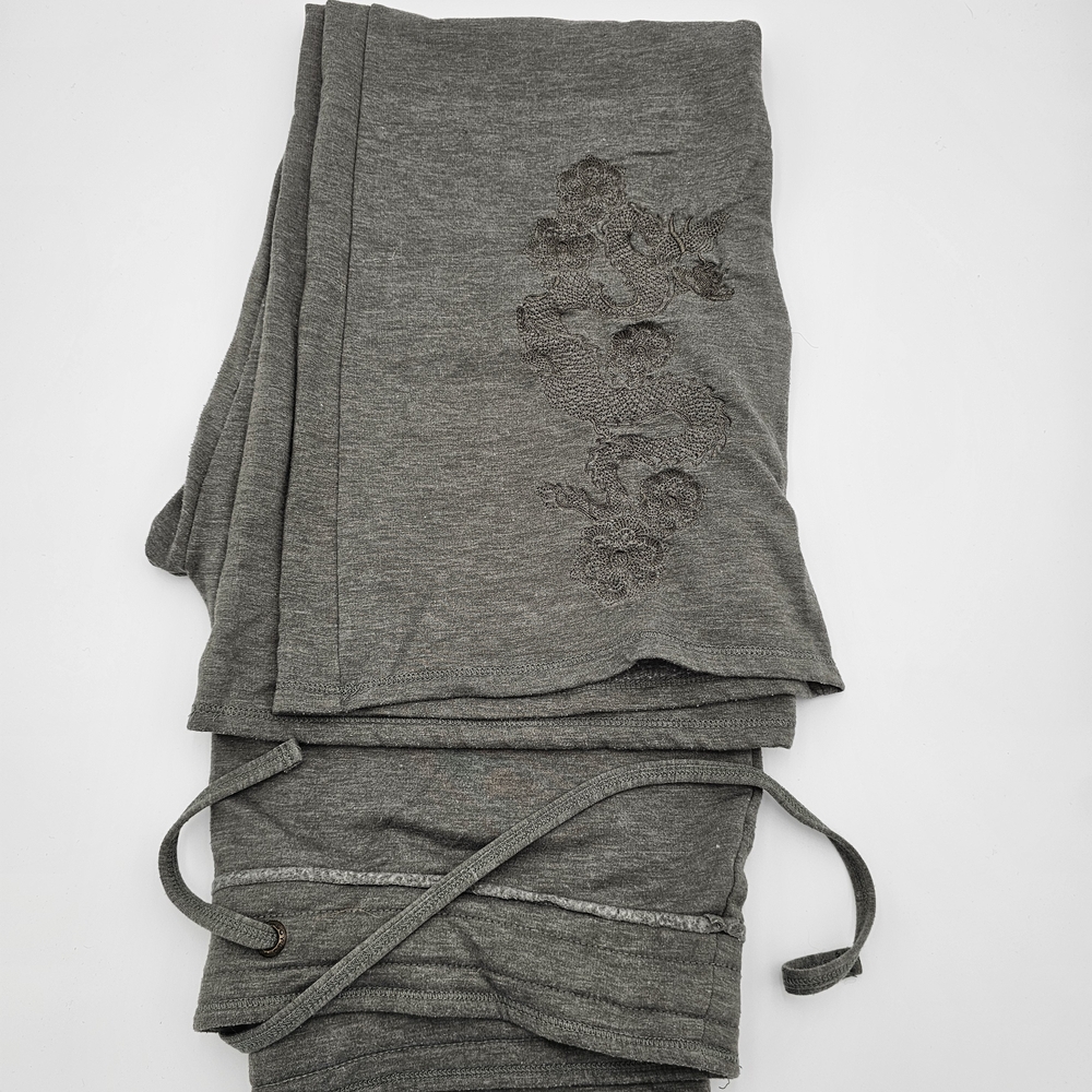 Soybu Gray Track Pants with Floral Detail